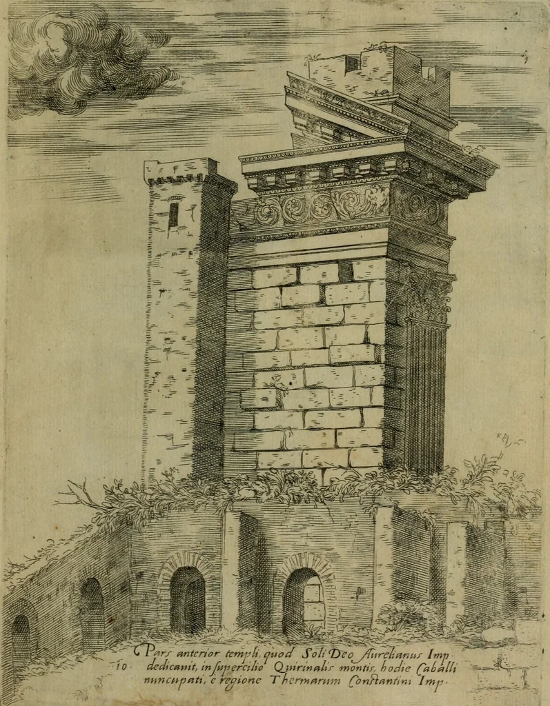 An illustration from Vrbis Romae aedificiorvm illvstrivmqvae svpersvnt reliqviae, 1569, leaf 26