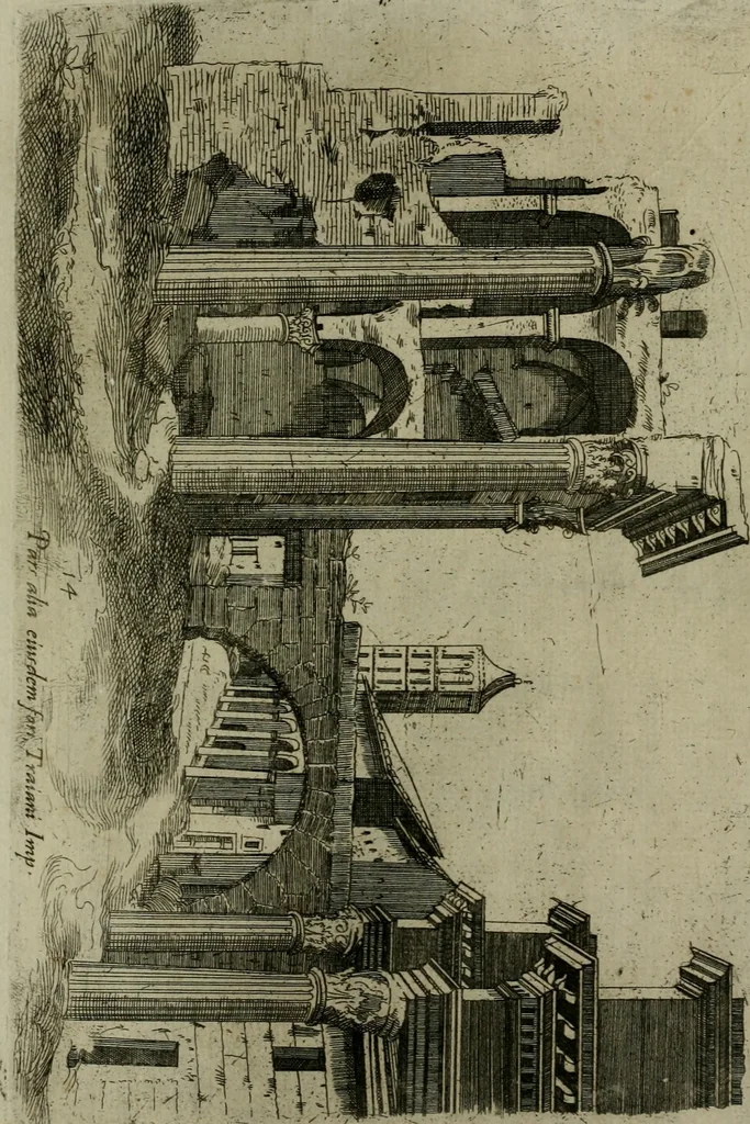 An illustration from Vrbis Romae aedificiorvm illvstrivmqvae svpersvnt reliqviae, 1569, leaf 34