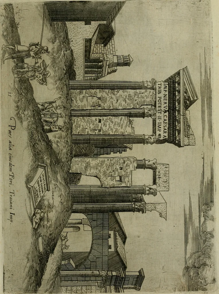 An illustration from Vrbis Romae aedificiorvm illvstrivmqvae svpersvnt reliqviae, 1569, leaf 36