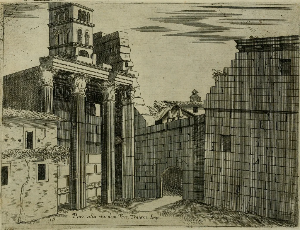 An illustration from Vrbis Romae aedificiorvm illvstrivmqvae svpersvnt reliqviae, 1569, leaf 38