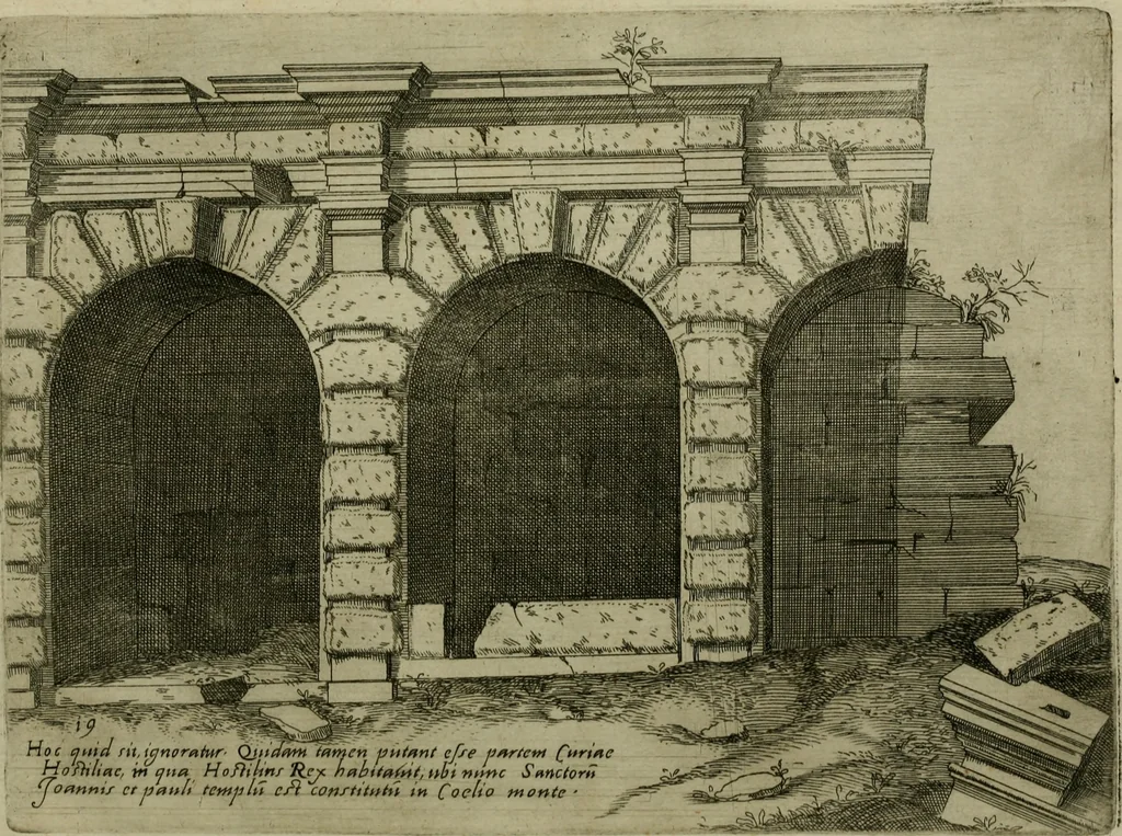 An illustration from Vrbis Romae aedificiorvm illvstrivmqvae svpersvnt reliqviae, 1569, leaf 44