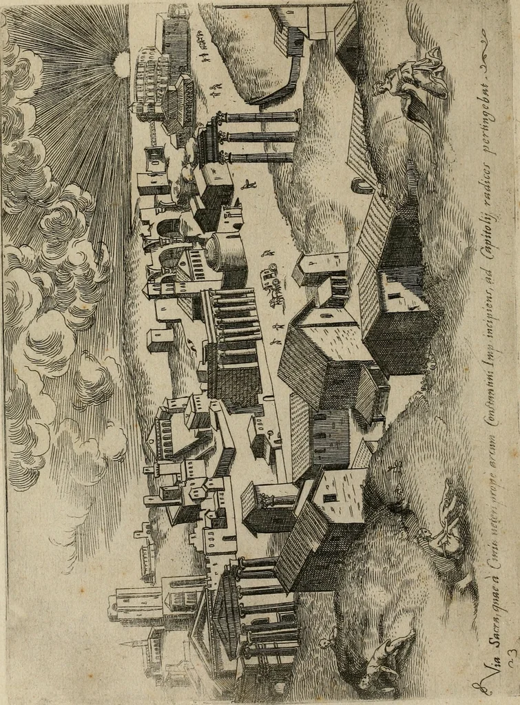 An illustration from Vrbis Romae aedificiorvm illvstrivmqvae svpersvnt reliqviae, 1569, leaf 53