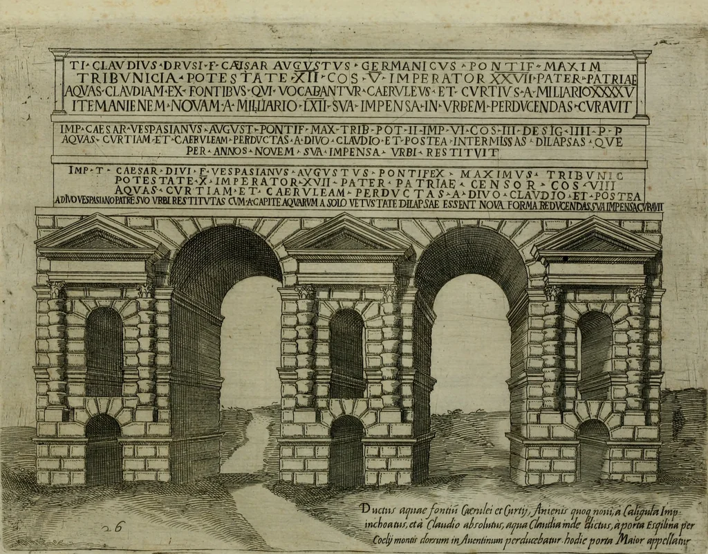An illustration from Vrbis Romae aedificiorvm illvstrivmqvae svpersvnt reliqviae, 1569, leaf 58