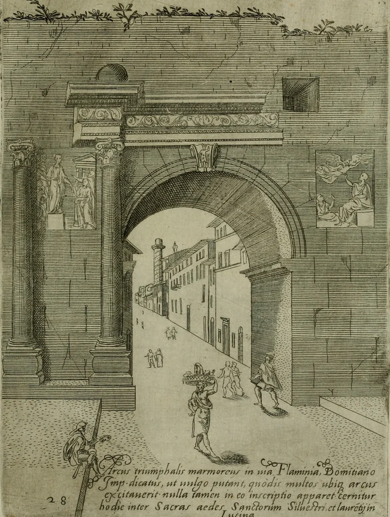 An illustration from Vrbis Romae aedificiorvm illvstrivmqvae svpersvnt reliqviae, 1569, leaf 62