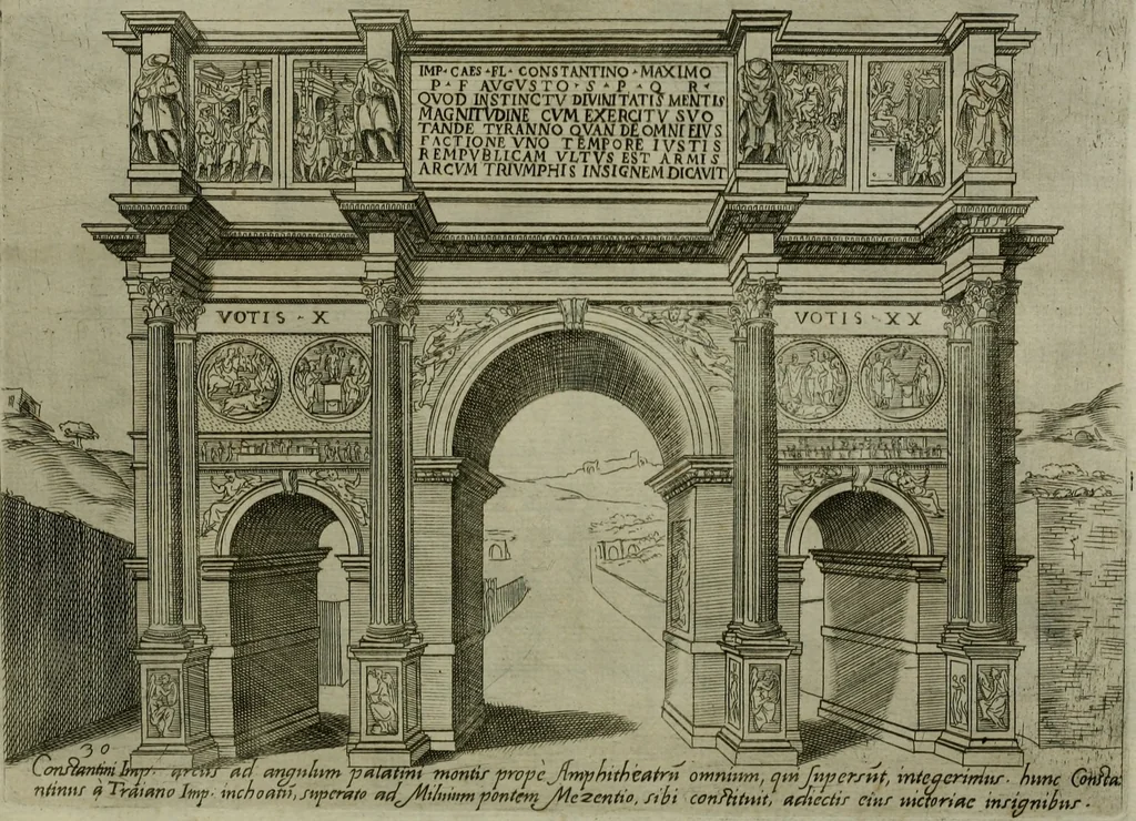 An illustration from Vrbis Romae aedificiorvm illvstrivmqvae svpersvnt reliqviae, 1569, leaf 66