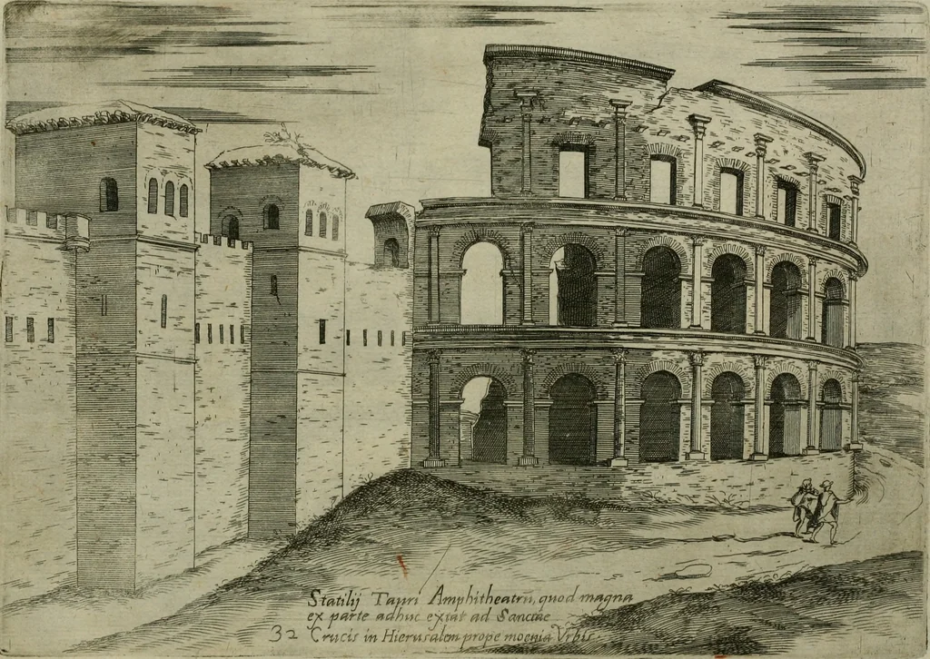 An illustration from Vrbis Romae aedificiorvm illvstrivmqvae svpersvnt reliqviae, 1569, leaf 70