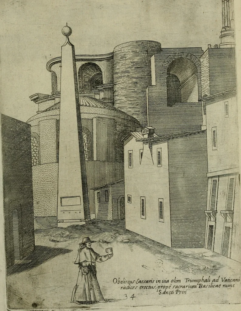 An illustration from Vrbis Romae aedificiorvm illvstrivmqvae svpersvnt reliqviae, 1569, leaf 74