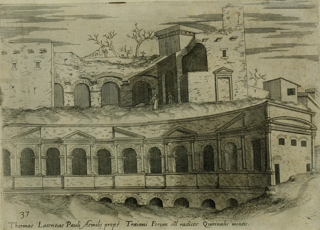 An illustration from Vrbis Romae aedificiorvm illvstrivmqvae svpersvnt reliqviae, 1569, leaf 80