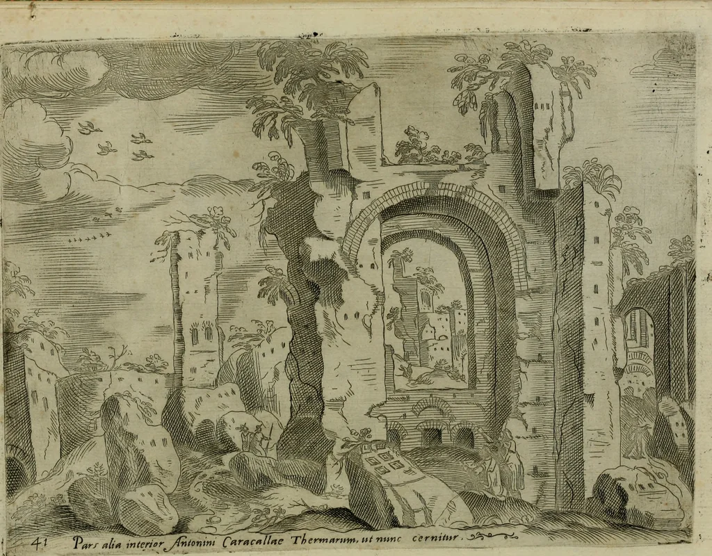 An illustration from Vrbis Romae aedificiorvm illvstrivmqvae svpersvnt reliqviae, 1569, leaf 88