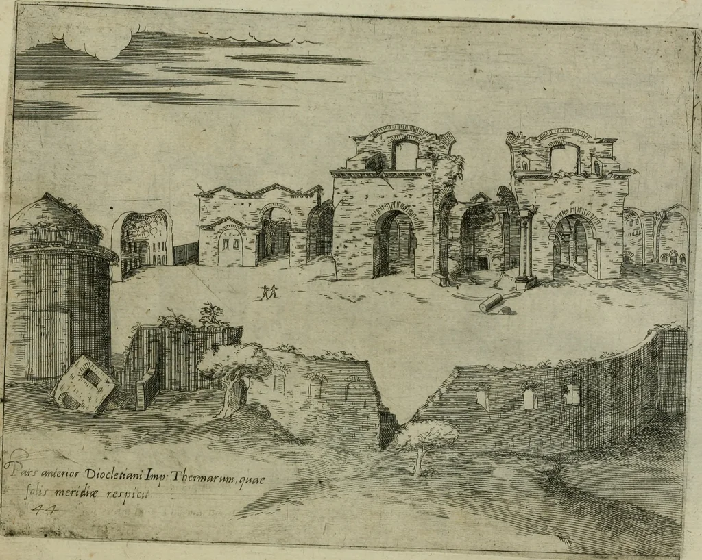 An illustration from Vrbis Romae aedificiorvm illvstrivmqvae svpersvnt reliqviae, 1569, leaf 94