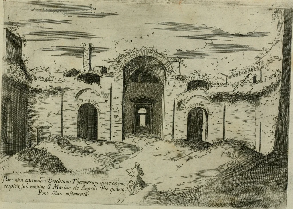 An illustration from Vrbis Romae aedificiorvm illvstrivmqvae svpersvnt reliqviae, 1569, leaf 96