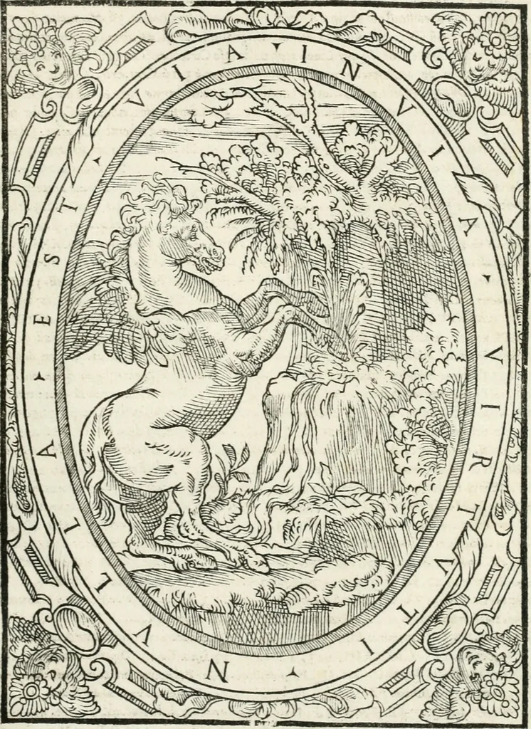 An illustration from Vrbis Romae topographia : nvper ab ipso avctore nonnvllis erroribvs svblatis emandata, addita etiam interpretatione nominum quæ unica litera uel syllaba in antiquis titulis scripta inueniuntur : cvi etiam ab eodem adiectae svnt qvam breuissimæ obseruationes de prænomine, nomine, & cognomine de quibus etsi multi multa scripsere nemo tamen hactenus rei ueritatem attigisse videtur, 1544, leaf 152