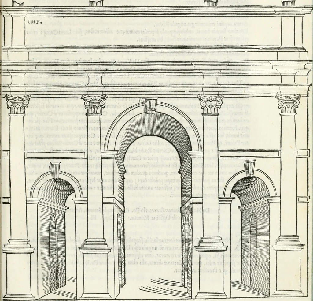 An illustration from Vrbis Romae topographia : nvper ab ipso avctore nonnvllis erroribvs svblatis emandata, addita etiam interpretatione nominum quæ unica litera uel syllaba in antiquis titulis scripta inueniuntur : cvi etiam ab eodem adiectae svnt qvam breuissimæ obseruationes de prænomine, nomine, & cognomine de quibus etsi multi multa scripsere nemo tamen hactenus rei ueritatem attigisse videtur, 1544, leaf 68