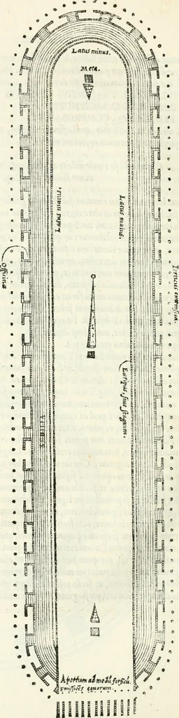 An illustration from Vrbis Romae topographia : nvper ab ipso avctore nonnvllis erroribvs svblatis emandata, addita etiam interpretatione nominum quæ unica litera uel syllaba in antiquis titulis scripta inueniuntur : cvi etiam ab eodem adiectae svnt qvam breuissimæ obseruationes de prænomine, nomine, & cognomine de quibus etsi multi multa scripsere nemo tamen hactenus rei ueritatem attigisse videtur, 1544, leaf 89