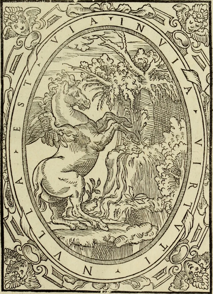 An illustration from Vrbis Romae topographia. Nvper ab ipso avctore nonnvllis erroribvs svblatis emendata. Addita etiam interpretatione Nominum, quae unica Litera, uel Syllaba in antiquis titulis scripta inueniuntur. Cui etiam ab eodem adiectae svnt qvam-breuissimae obseruationes de praenomine, nomine, & cognomine. De quibus etsi multi multa scriptsere, nemo tamen hactenus rei ueritatem attigisse videtur, 1544, leaf 140