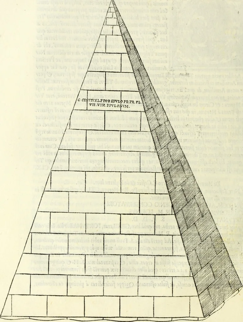 An illustration from Vrbis Romae topographia. Nvper ab ipso avctore nonnvllis erroribvs svblatis emendata. Addita etiam interpretatione Nominum, quae unica Litera, uel Syllaba in antiquis titulis scripta inueniuntur. Cui etiam ab eodem adiectae svnt qvam-breuissimae obseruationes de praenomine, nomine, & cognomine. De quibus etsi multi multa scriptsere, nemo tamen hactenus rei ueritatem attigisse videtur, 1544, leaf 81