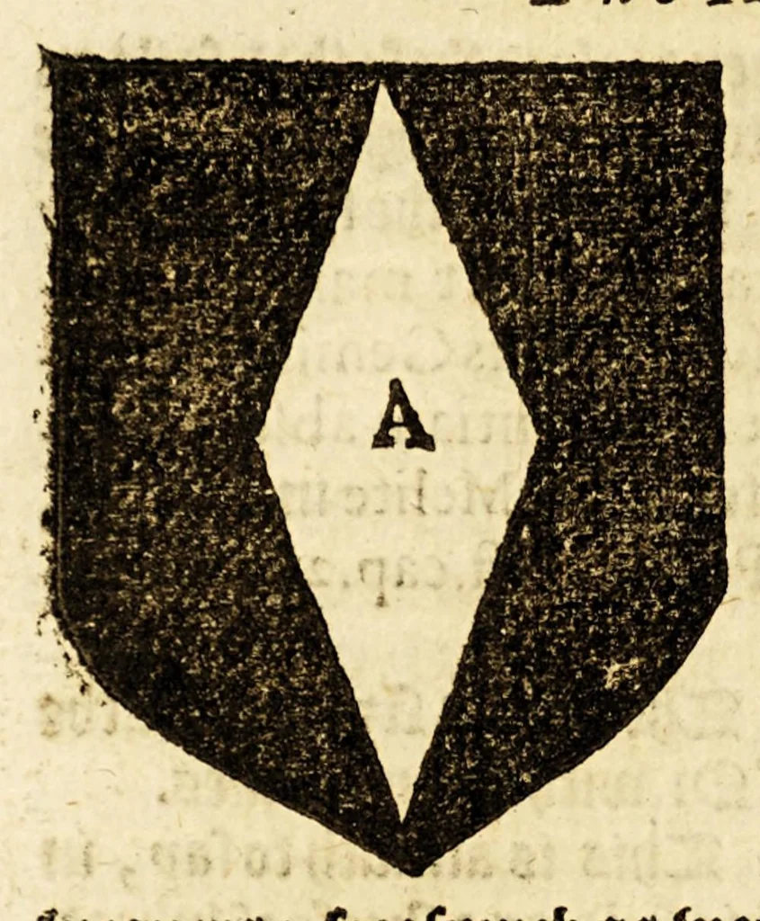 An illustration from VVorkes of armorie : deuided into three bookes, entituled, the concordes of armorie, the armorie of honor, and of cotes and creastes,, 1597, leaf 182