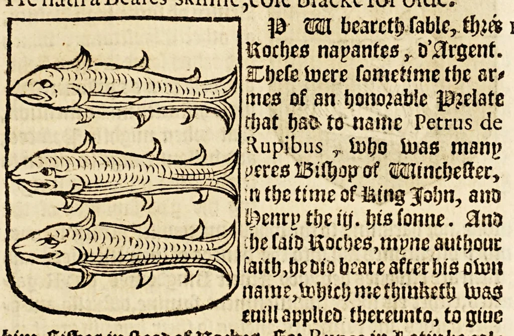 An illustration from VVorkes of armorie : deuided into three bookes, entituled, the concordes of armorie, the armorie of honor, and of cotes and creastes,, 1597, leaf 199