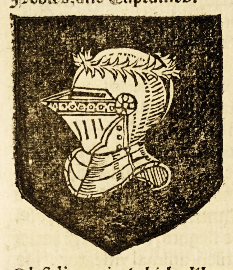 An illustration from VVorkes of armorie : deuided into three bookes, entituled, the concordes of armorie, the armorie of honor, and of cotes and creastes,, 1597, leaf 206