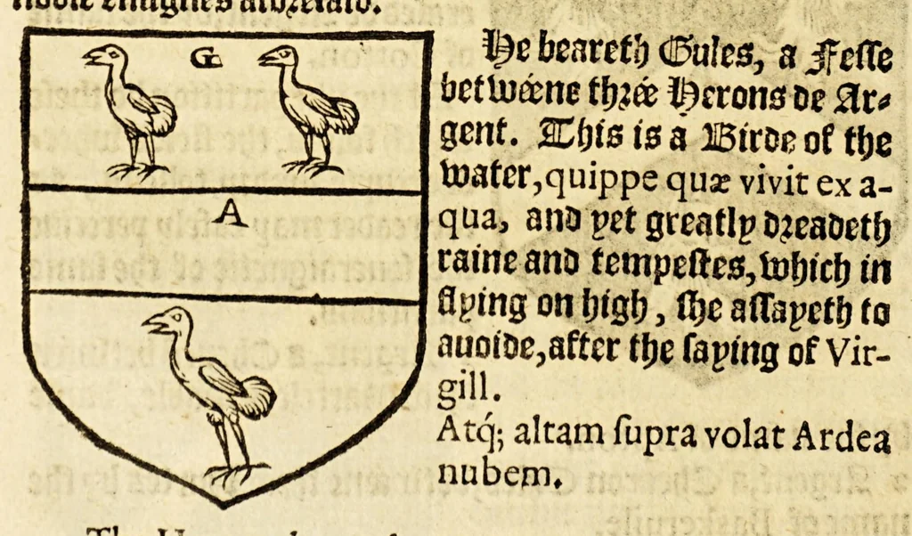 An illustration from VVorkes of armorie : deuided into three bookes, entituled, the concordes of armorie, the armorie of honor, and of cotes and creastes,, 1597, leaf 248
