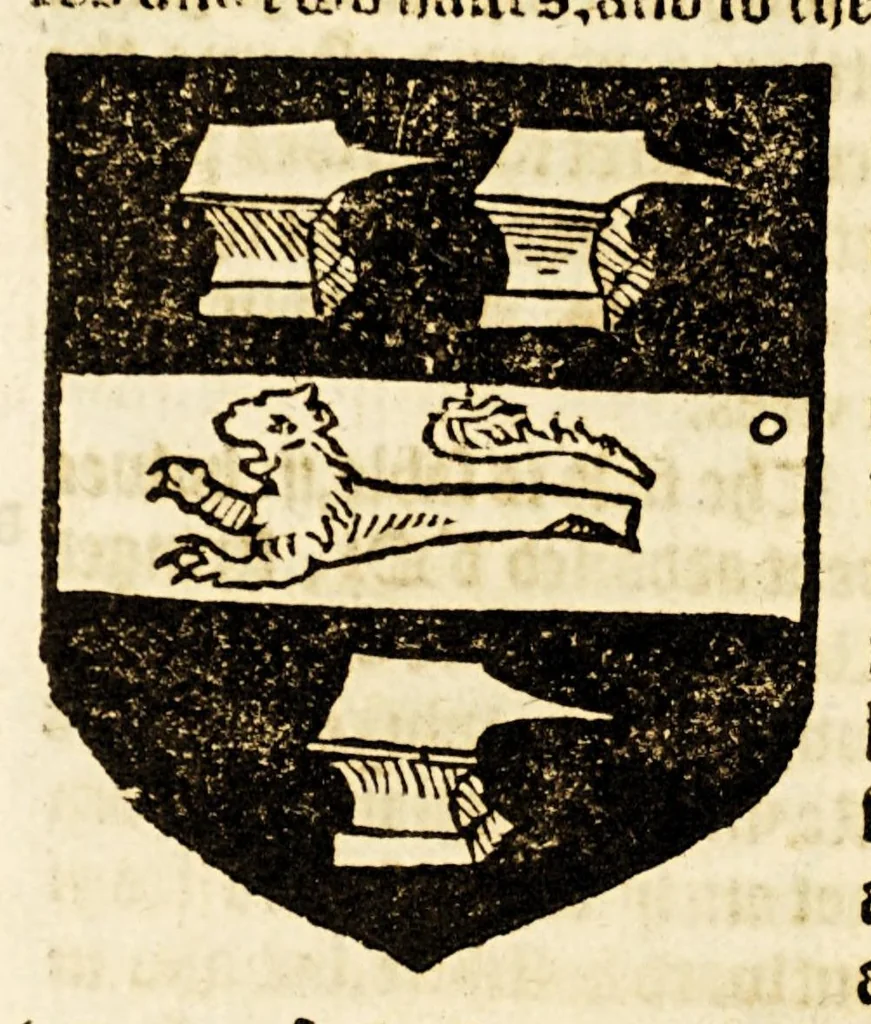 An illustration from VVorkes of armorie : deuided into three bookes, entituled, the concordes of armorie, the armorie of honor, and of cotes and creastes,, 1597, leaf 260