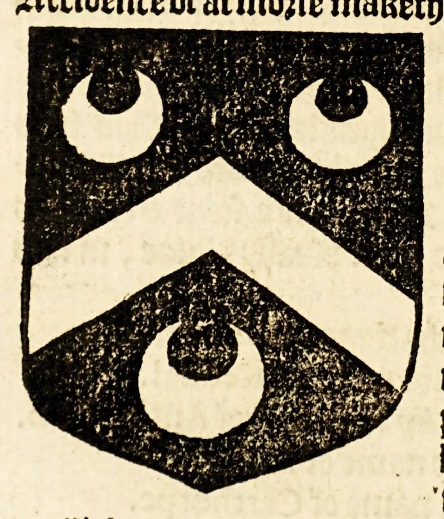 An illustration from VVorkes of armorie : deuided into three bookes, entituled, the concordes of armorie, the armorie of honor, and of cotes and creastes,, 1597, leaf 270