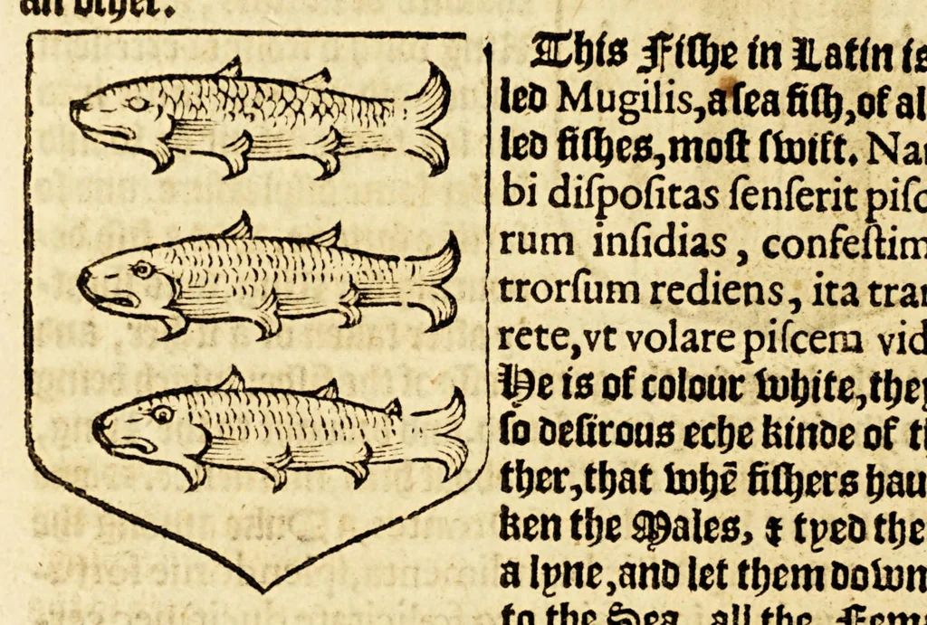 An illustration from VVorkes of armorie : deuided into three bookes, entituled, the concordes of armorie, the armorie of honor, and of cotes and creastes,, 1597, leaf 308