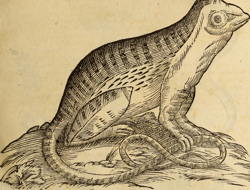 An illustration from Vylssis Aldrovandi ... Serpentvm, et draconv historiae libri dvo : Bartholomaevs Ambrosinvs ... opus concinnauit ... : cum indice memorabilium, nec non uariar linguar locupletissimo, 1640, leaf 72