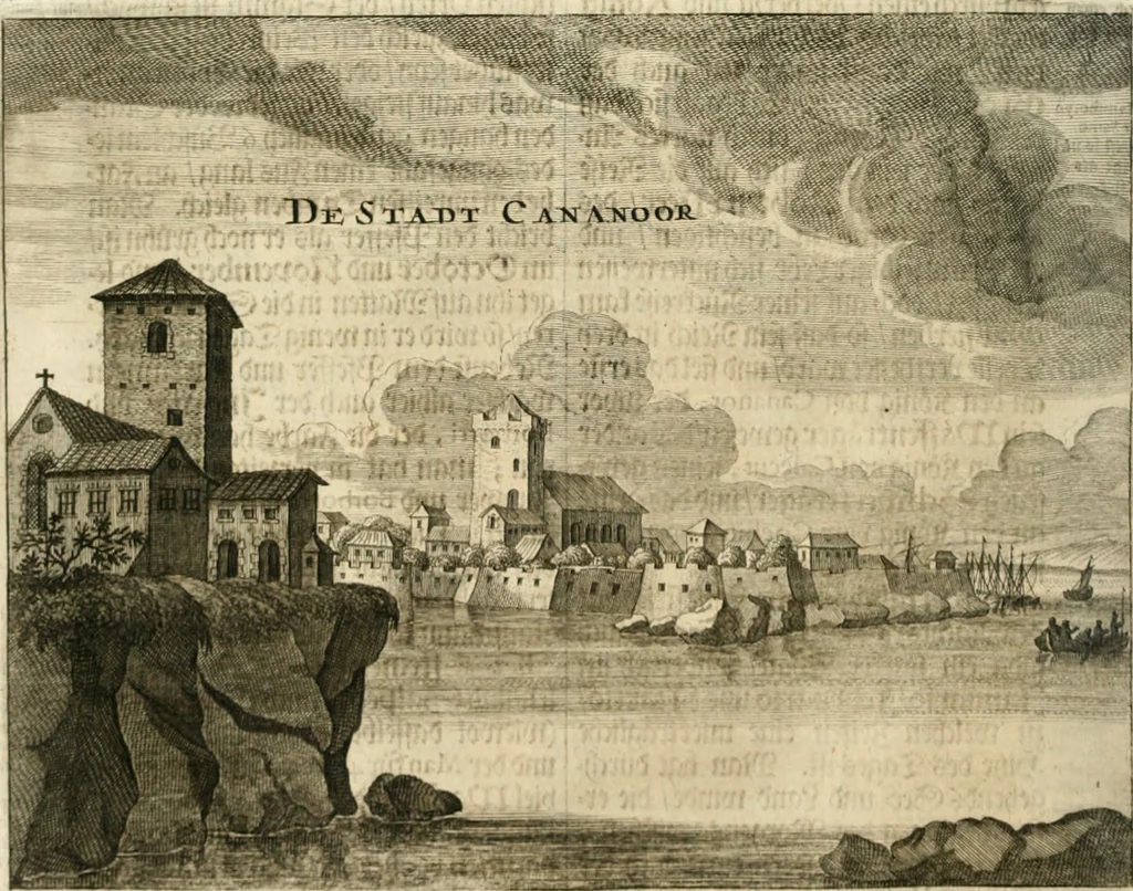 An illustration from Wahrhaftige ausführliche beschreibung der berühmten ostindischen kusten Malabar und Coromandel, als auch der insel Zeylon: samt dero angräntzenden und untergehörigen reichen, fürstentühmen, ländern, städten ... so wol auch der merkwürdigsten kriegshändel, belägerungen, feld- und seeschlachten, sonderlich zwischen den Portugesen und Holländern, handel-und kaufmannschaften: durchgehends verzieret mit neuen landkahrten und abbildungen der vornehmsten städte, festungen, trachten, thiere, früchte, &c. so in India selbst nach dem leben gezeichnet, und folgends mit fleiss zu kupfer gebracht: benebst einer umständlichen und gründlichen entdeckung der abgötterey der ost-indischen heyden, Malabaren, Benjanen, Gentiven, Bramines &c. .., 1672, leaf 119
