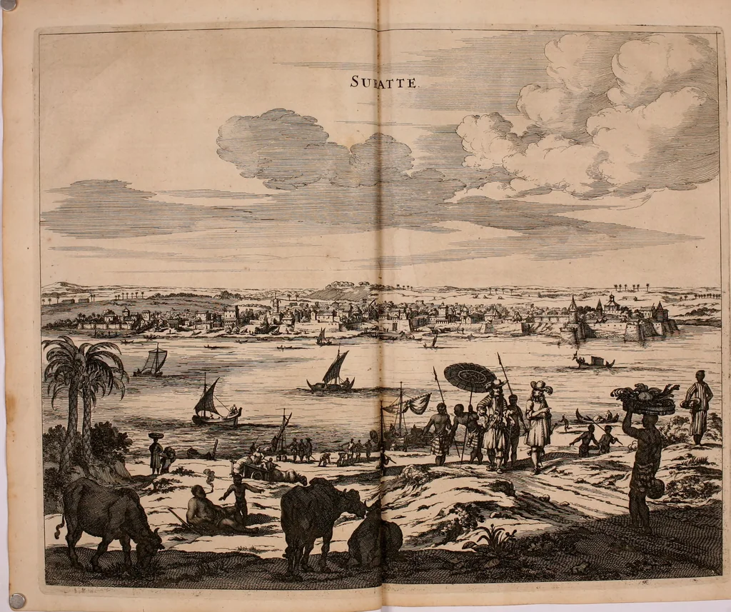 An illustration from Wahrhaftige ausführliche beschreibung der berühmten ostindischen kusten Malabar und Coromandel, als auch der insel Zeylon: samt dero angräntzenden und untergehörigen reichen, fürstentühmen, ländern, städten ... so wol auch der merkwürdigsten kriegshändel, belägerungen, feld- und seeschlachten, sonderlich zwischen den Portugesen und Holländern, handel-und kaufmannschaften: durchgehends verzieret mit neuen landkahrten und abbildungen der vornehmsten städte, festungen, trachten, thiere, früchte, &c. so in India selbst nach dem leben gezeichnet, und folgends mit fleiss zu kupfer gebracht: benebst einer umständlichen und gründlichen entdeckung der abgötterey der ost-indischen heyden, Malabaren, Benjanen, Gentiven, Bramines &c. .., 1672, leaf 29