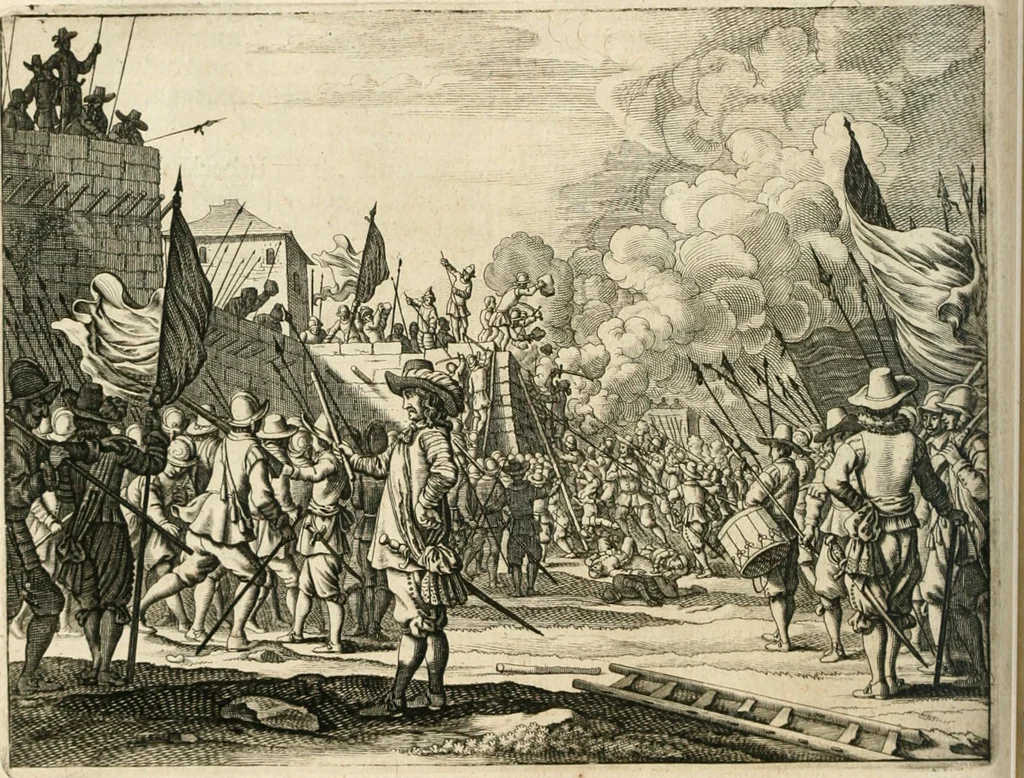 An illustration from Wahrhaftige ausführliche beschreibung der berühmten ostindischen kusten Malabar und Coromandel, als auch der insel Zeylon: samt dero angräntzenden und untergehörigen reichen, fürstentühmen, ländern, städten ... so wol auch der merkwürdigsten kriegshändel, belägerungen, feld- und seeschlachten, sonderlich zwischen den Portugesen und Holländern, handel-und kaufmannschaften: durchgehends verzieret mit neuen landkahrten und abbildungen der vornehmsten städte, festungen, trachten, thiere, früchte, &c. so in India selbst nach dem leben gezeichnet, und folgends mit fleiss zu kupfer gebracht: benebst einer umständlichen und gründlichen entdeckung der abgötterey der ost-indischen heyden, Malabaren, Benjanen, Gentiven, Bramines &c. .., 1672, leaf 309