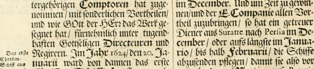 An illustration from Wahrhaftige ausführliche beschreibung der berühmten ostindischen kusten Malabar und Coromandel, als auch der insel Zeylon: samt dero angräntzenden und untergehörigen reichen, fürstentühmen, ländern, städten ... so wol auch der merkwürdigsten kriegshändel, belägerungen, feld- und seeschlachten, sonderlich zwischen den Portugesen und Holländern, handel-und kaufmannschaften: durchgehends verzieret mit neuen landkahrten und abbildungen der vornehmsten städte, festungen, trachten, thiere, früchte, &c. so in India selbst nach dem leben gezeichnet, und folgends mit fleiss zu kupfer gebracht: benebst einer umständlichen und gründlichen entdeckung der abgötterey der ost-indischen heyden, Malabaren, Benjanen, Gentiven, Bramines &c. .., 1672, leaf 33