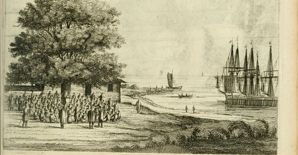 An illustration from Wahrhaftige ausführliche beschreibung der berühmten ostindischen kusten Malabar und Coromandel, als auch der insel Zeylon: samt dero angräntzenden und untergehörigen reichen, fürstentühmen, ländern, städten ... so wol auch der merkwürdigsten kriegshändel, belägerungen, feld- und seeschlachten, sonderlich zwischen den Portugesen und Holländern, handel-und kaufmannschaften: durchgehends verzieret mit neuen landkahrten und abbildungen der vornehmsten städte, festungen, trachten, thiere, früchte, &c. so in India selbst nach dem leben gezeichnet, und folgends mit fleiss zu kupfer gebracht: benebst einer umständlichen und gründlichen entdeckung der abgötterey der ost-indischen heyden, Malabaren, Benjanen, Gentiven, Bramines &c. .., 1672, leaf 476