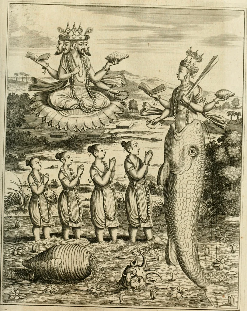 An illustration from Wahrhaftige ausführliche beschreibung der berühmten ostindischen kusten Malabar und Coromandel, als auch der insel Zeylon: samt dero angräntzenden und untergehörigen reichen, fürstentühmen, ländern, städten ... so wol auch der merkwürdigsten kriegshändel, belägerungen, feld- und seeschlachten, sonderlich zwischen den Portugesen und Holländern, handel-und kaufmannschaften: durchgehends verzieret mit neuen landkahrten und abbildungen der vornehmsten städte, festungen, trachten, thiere, früchte, &c. so in India selbst nach dem leben gezeichnet, und folgends mit fleiss zu kupfer gebracht: benebst einer umständlichen und gründlichen entdeckung der abgötterey der ost-indischen heyden, Malabaren, Benjanen, Gentiven, Bramines &c. .., 1672, leaf 560