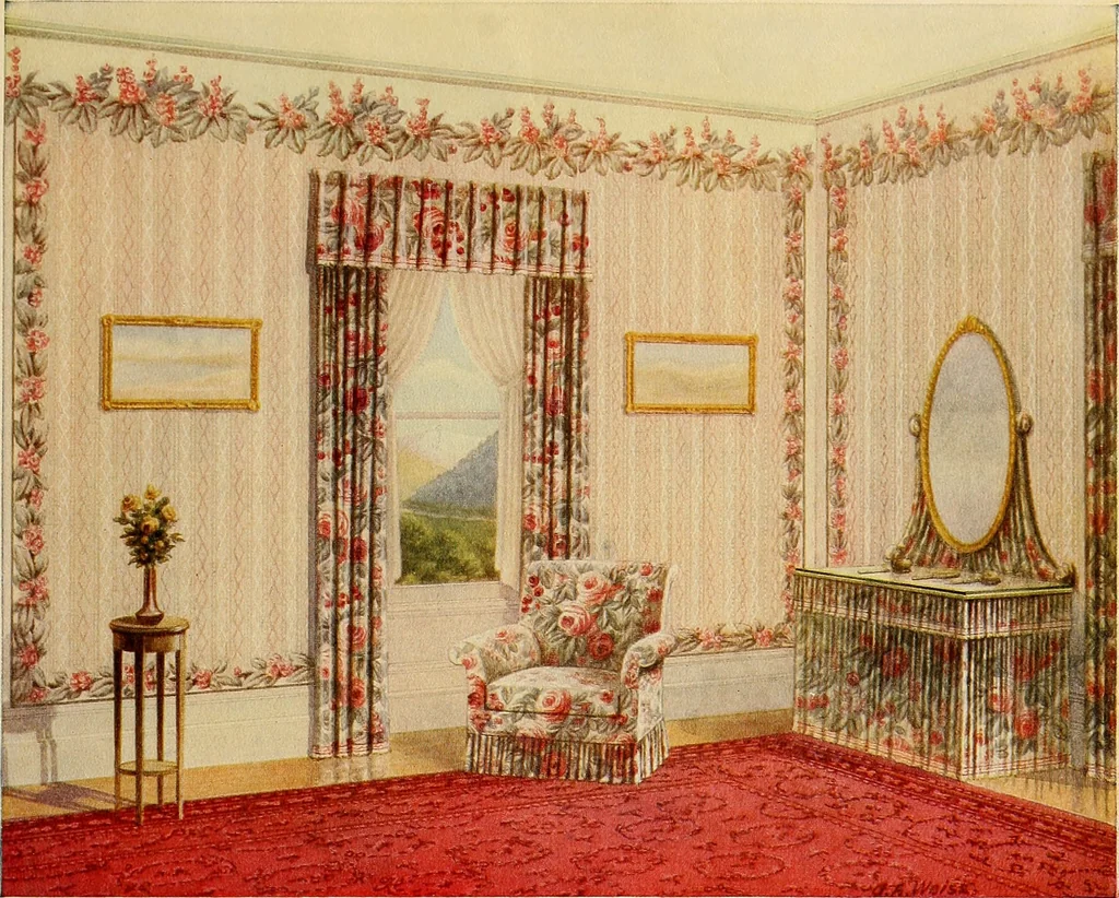 An illustration from Wall papers and cretonnes., 1915, leaf 10