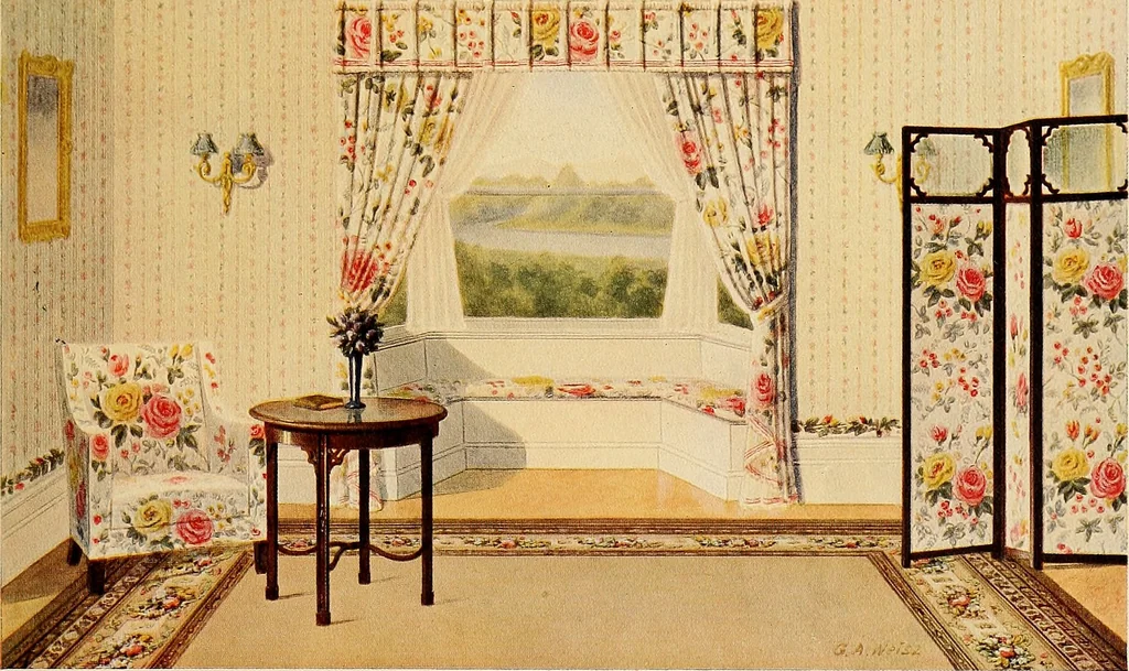An illustration from Wall papers and cretonnes., 1915, leaf 12