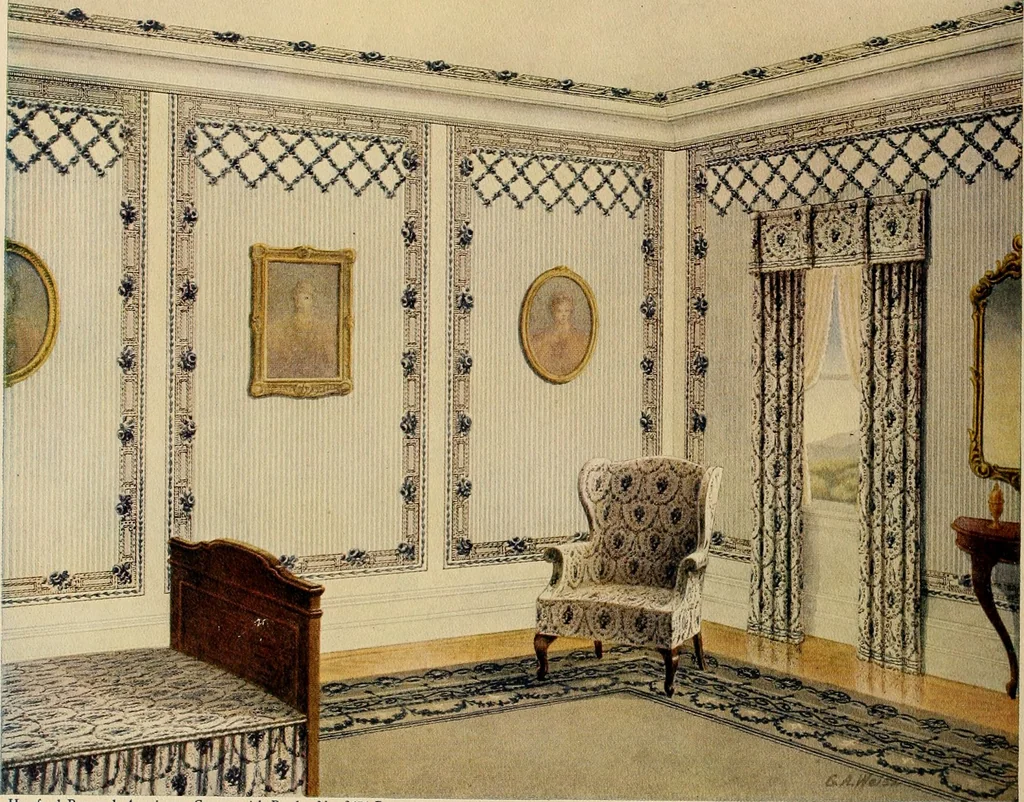 An illustration from Wall papers and cretonnes., 1915, leaf 3