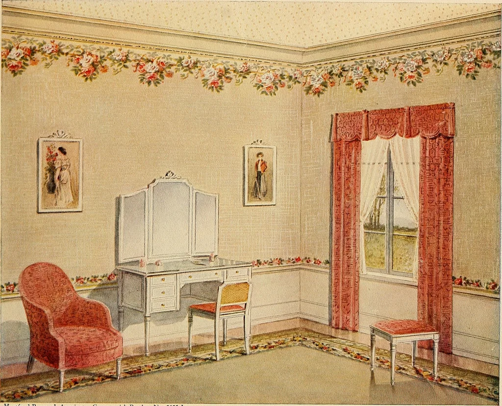 An illustration from Wall papers and cretonnes., 1915, leaf 4