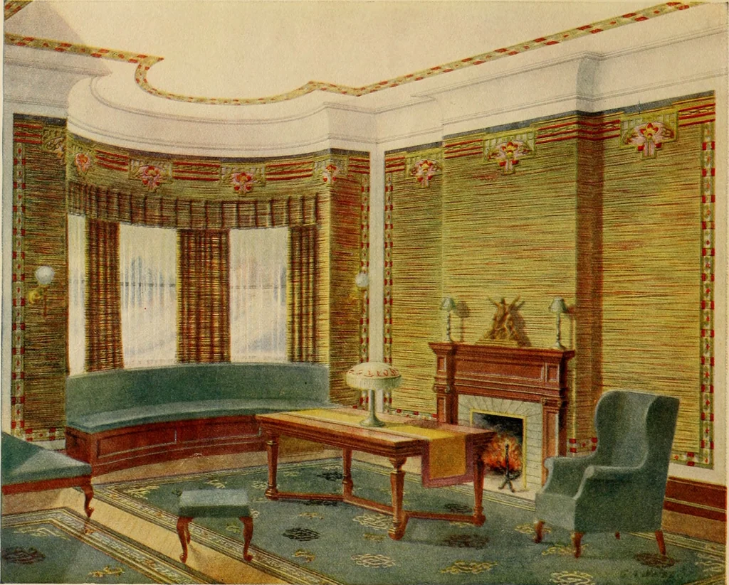 An illustration from Wall papers and cretonnes., 1915, leaf 9