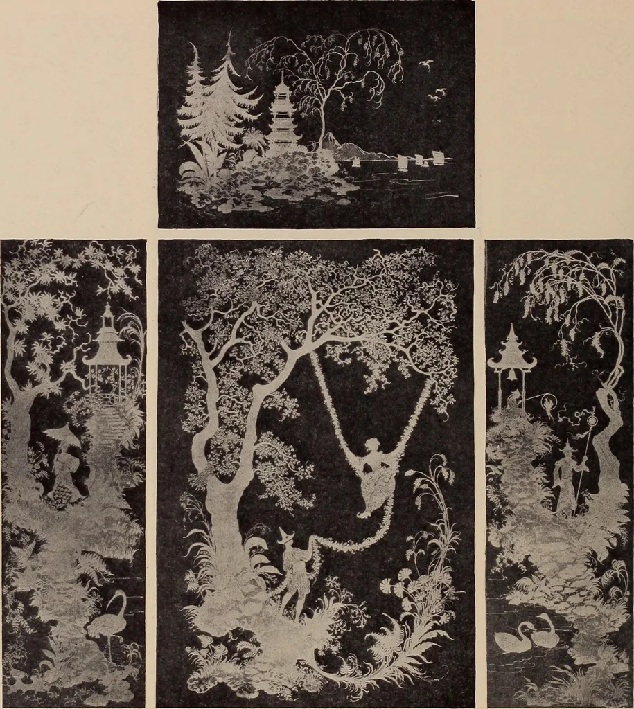 An illustration from Wall-papers old and new : exclusive designs, 1900, leaf 55