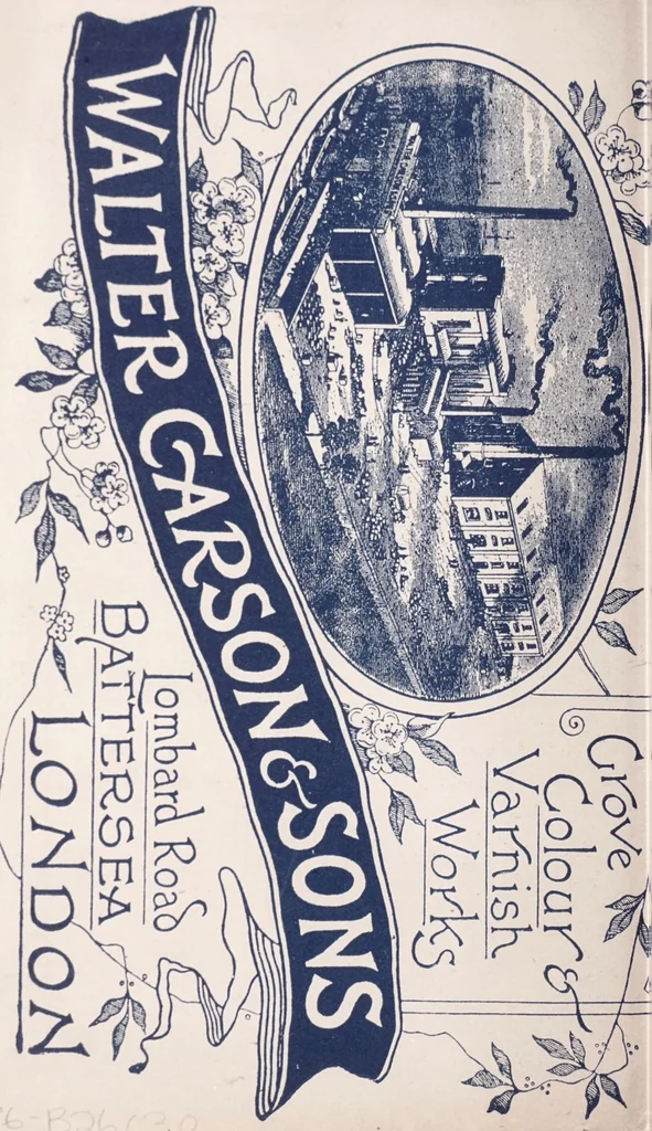 An illustration from Walter Carson & Sons, manufacturers of the original anti-corrosion paint, non-poisonous liquid paint, colours, varnishes, Japans, &c., &c. : for home trade and export, 1902, leaf 44