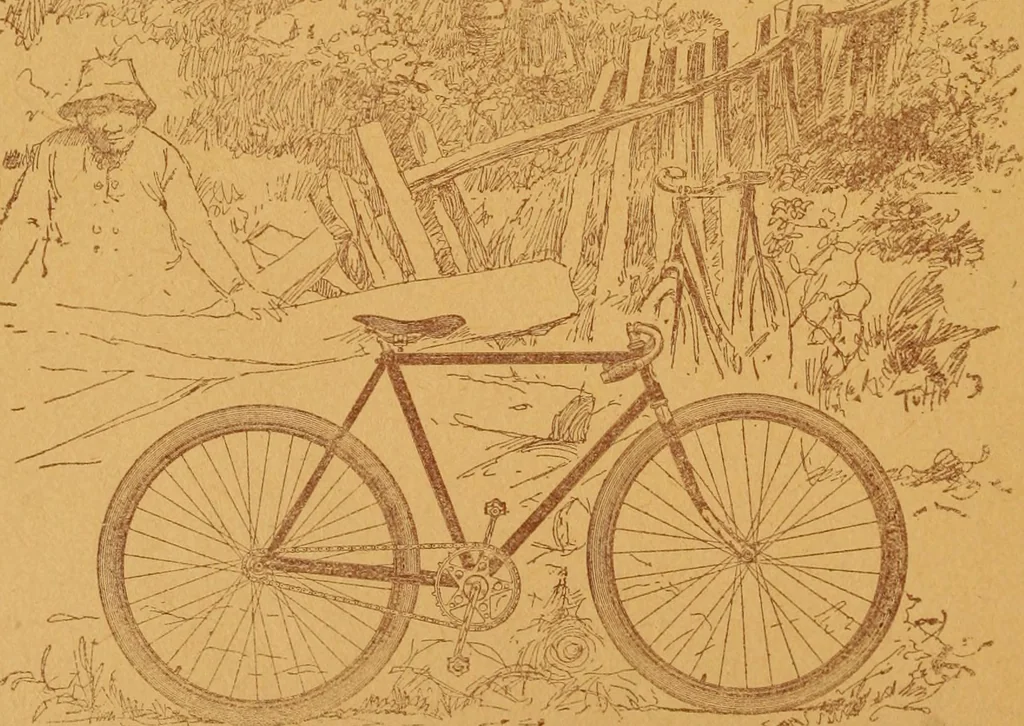 An illustration from Wanderings awheel., 1898, leaf 11
