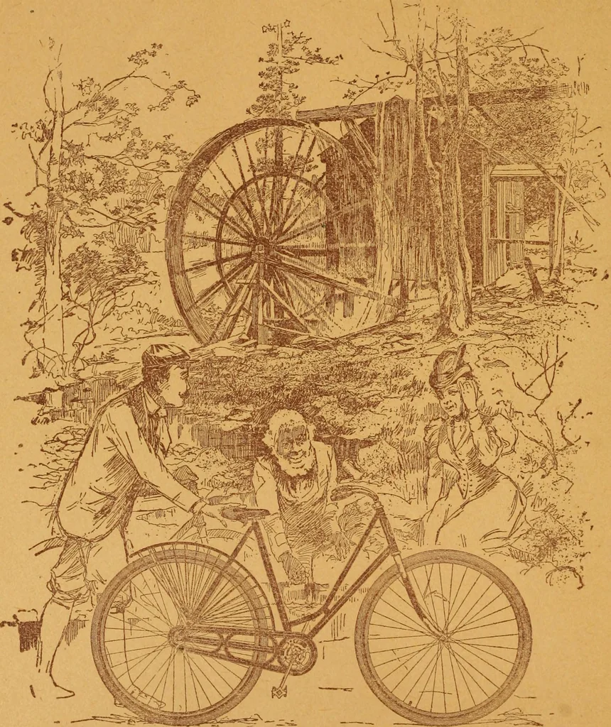 An illustration from Wanderings awheel., 1898, leaf 17