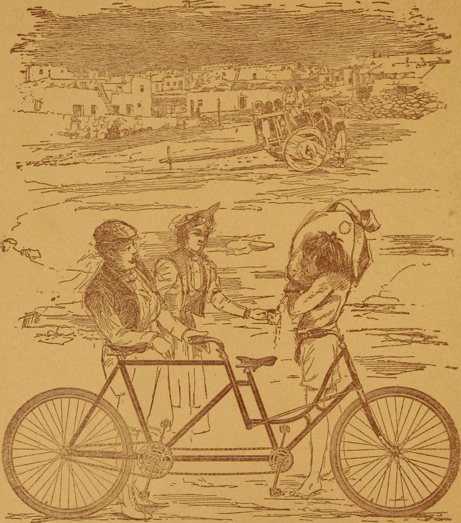 An illustration from Wanderings awheel., 1898, leaf 19