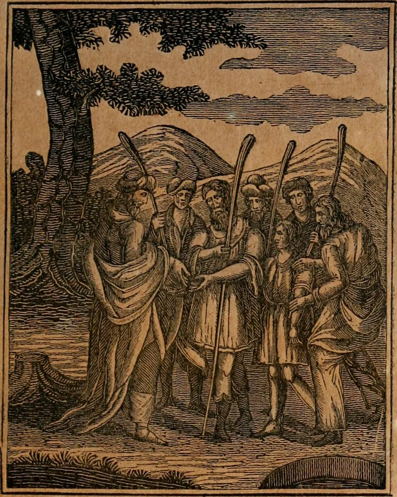 An illustration from The wandering soul : or, dialogues between the wandering soul and Adam, Noah, and Simon Cleophas, 1840, leaf 144