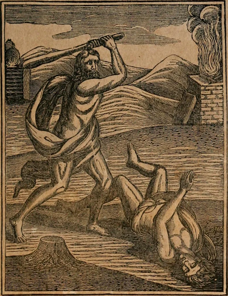 An illustration from The wandering soul : or, dialogues between the wandering soul and Adam, Noah, and Simon Cleophas, 1840, leaf 24