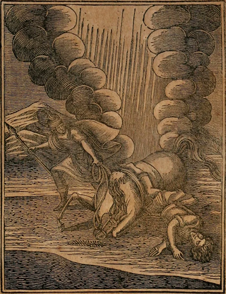 An illustration from The wandering soul : or, dialogues between the wandering soul and Adam, Noah, and Simon Cleophas, 1840, leaf 400