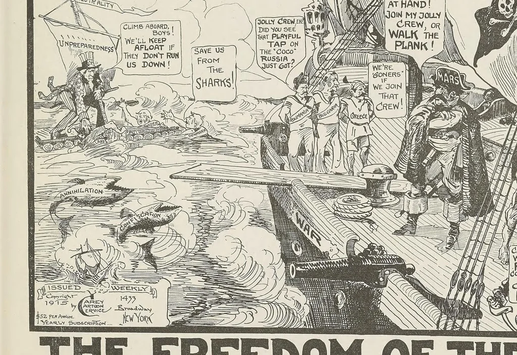 An illustration from War, 52 Carey cartoons, 1915, leaf 93