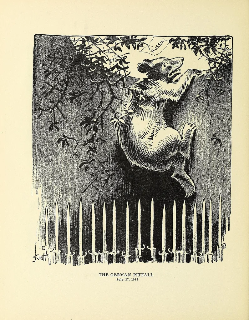An illustration from War cartoons, 1918, leaf 24