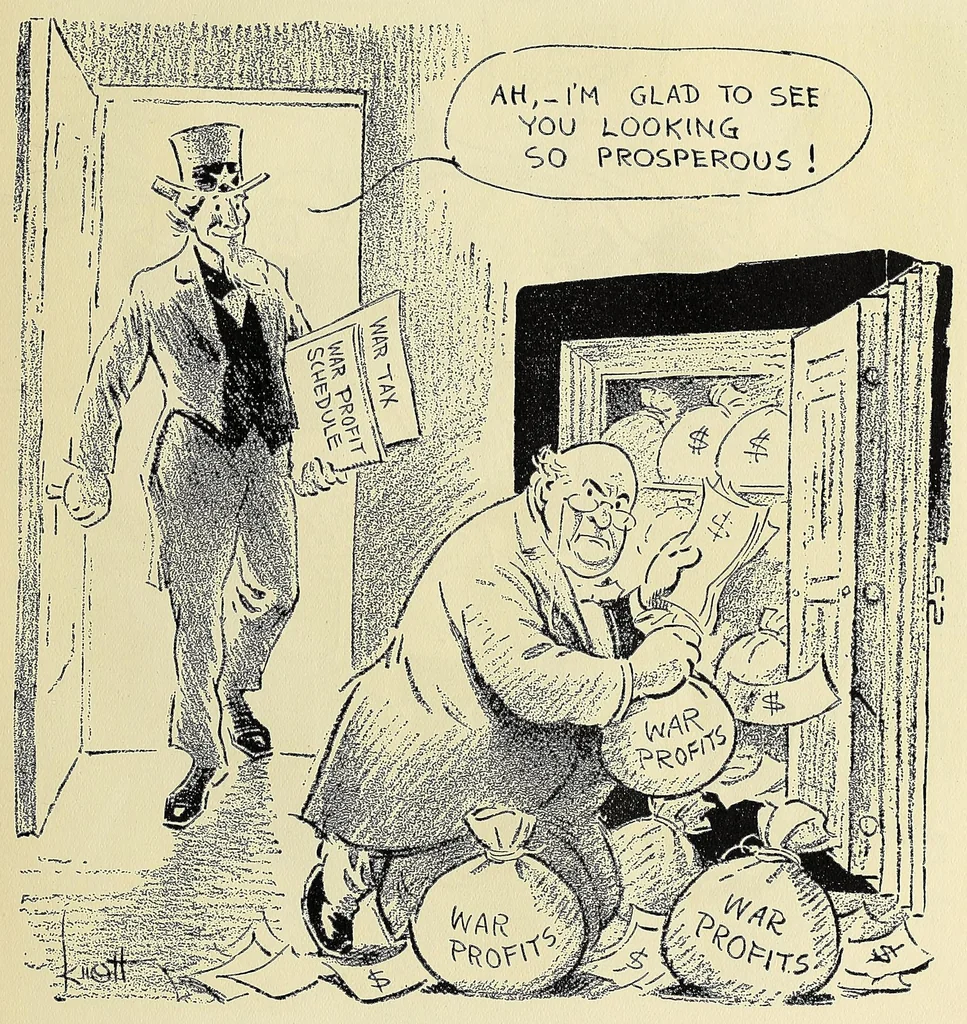 An illustration from War cartoons, 1918, leaf 29
